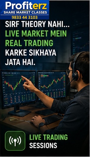 Live market real trading sessions taught at share market classes in Mira Road, Profiterz